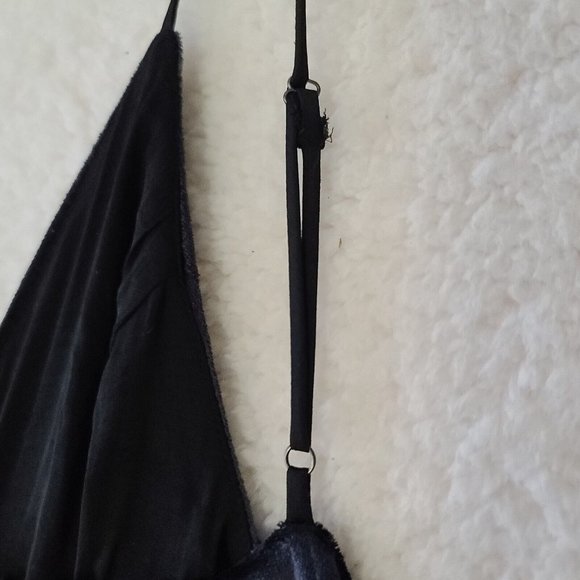 Free People Skylie Saylor Romper 10 Black Dressy Night Out Velvety Pockets NWT - Picture 9 of 14